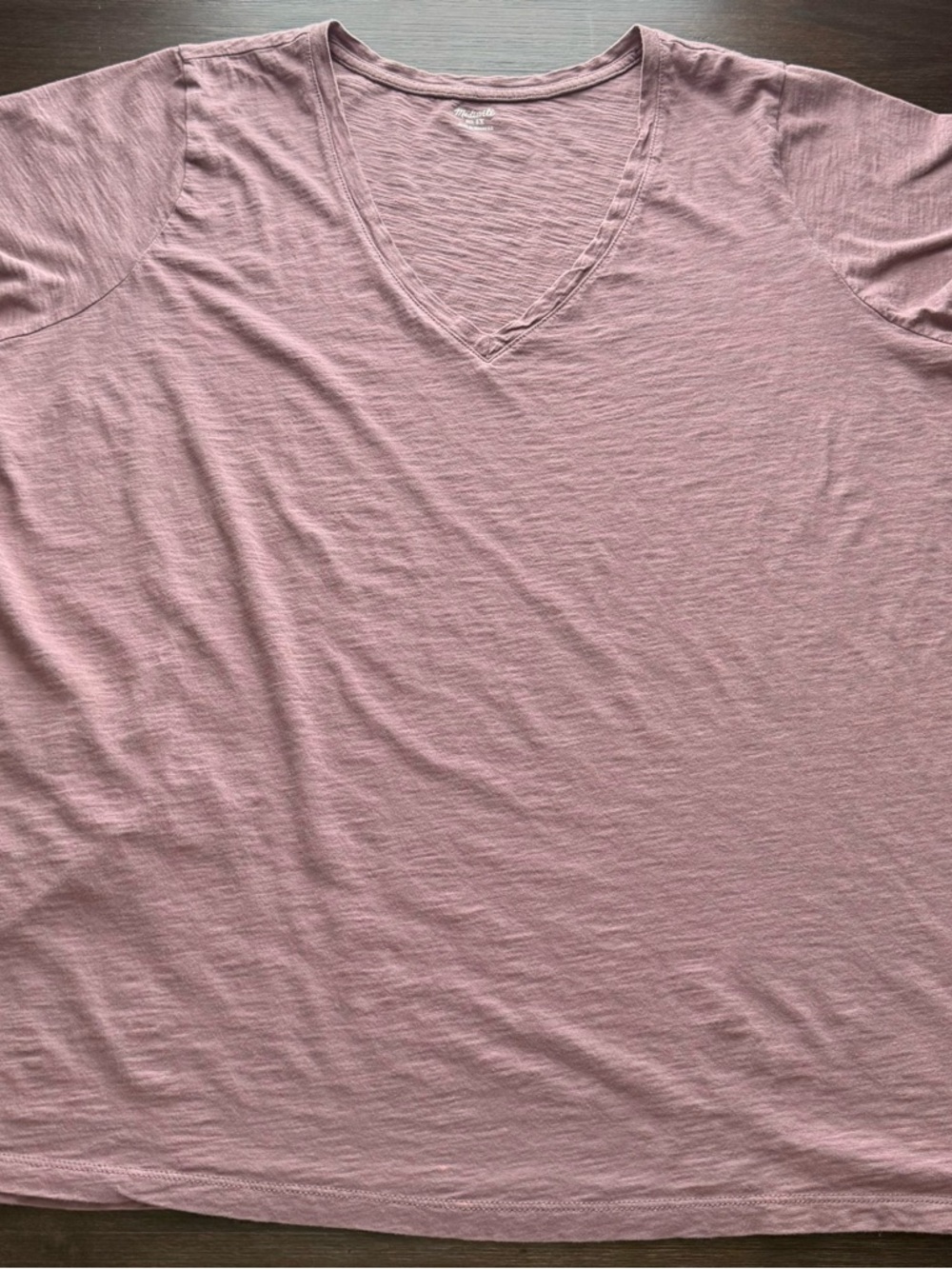 Madewell Mauve V Neck T Shirt Size 2X Short Sleeve Cotton Tee